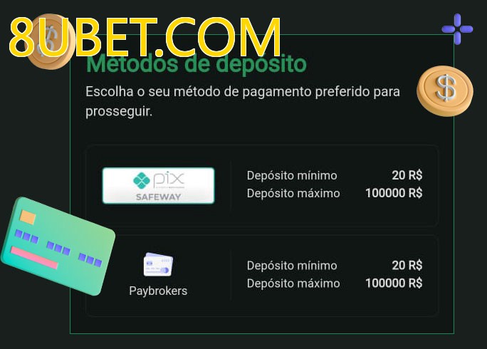 O cassino 8UBET.COMbet oferece uma grande variedade de métodos de pagamento